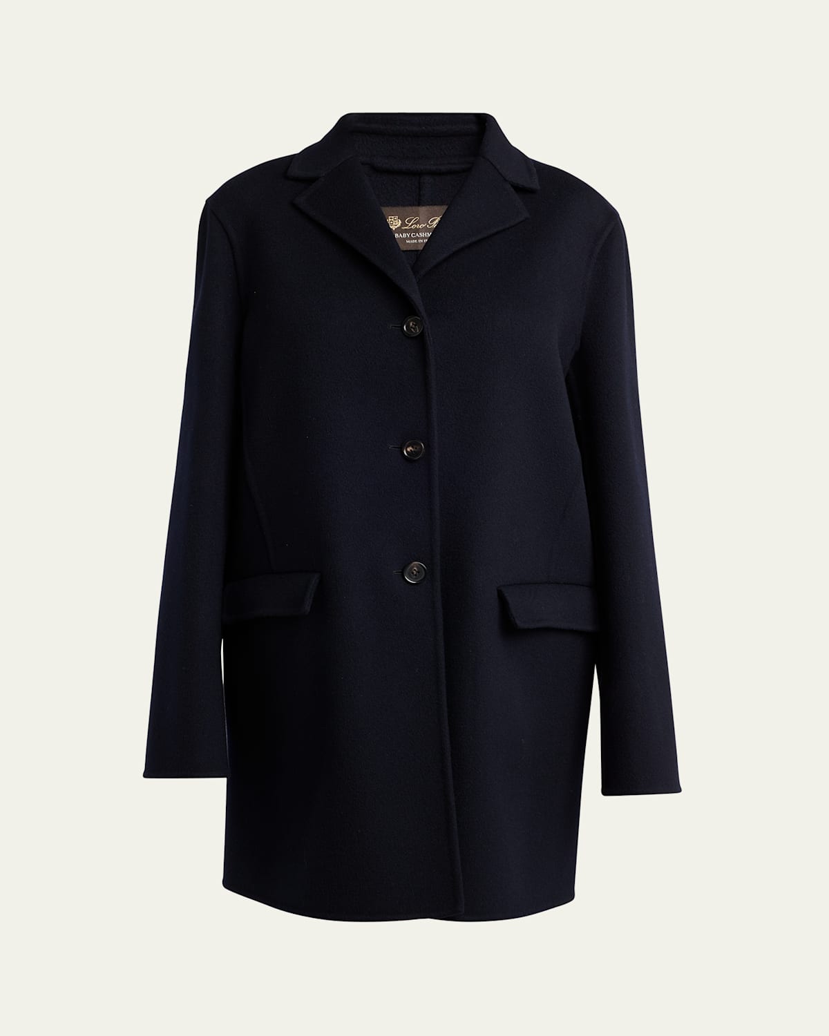 Loro Piana Rylan Single-breasted Baby Cashmere Coat In Blue Navy