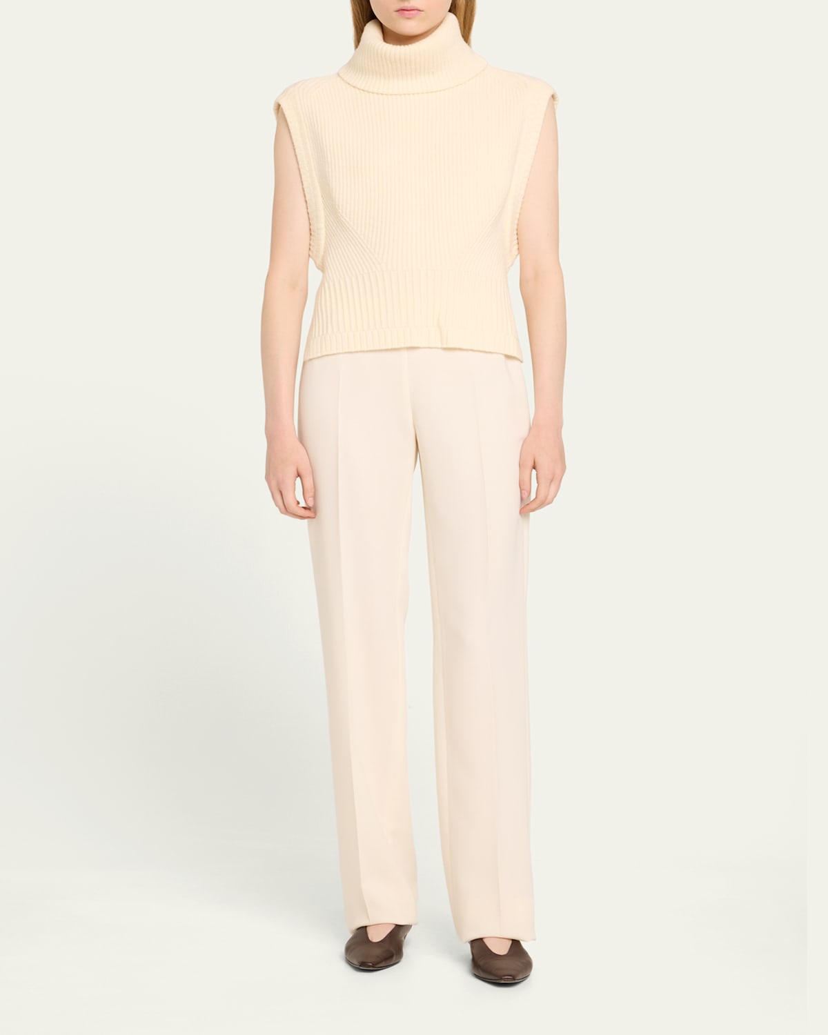 Maple Wool & Cashmere Sleeveless Turtleneck Top
