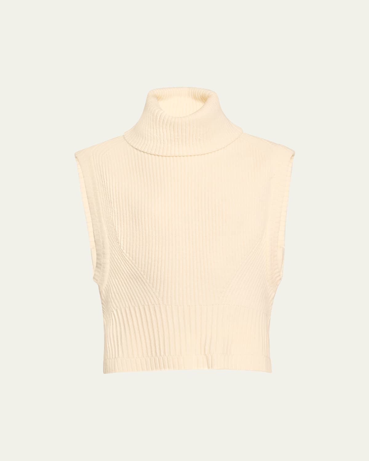 Simkhai Maple Wool & Cashmere Sleeveless Turtleneck Top In Ivory