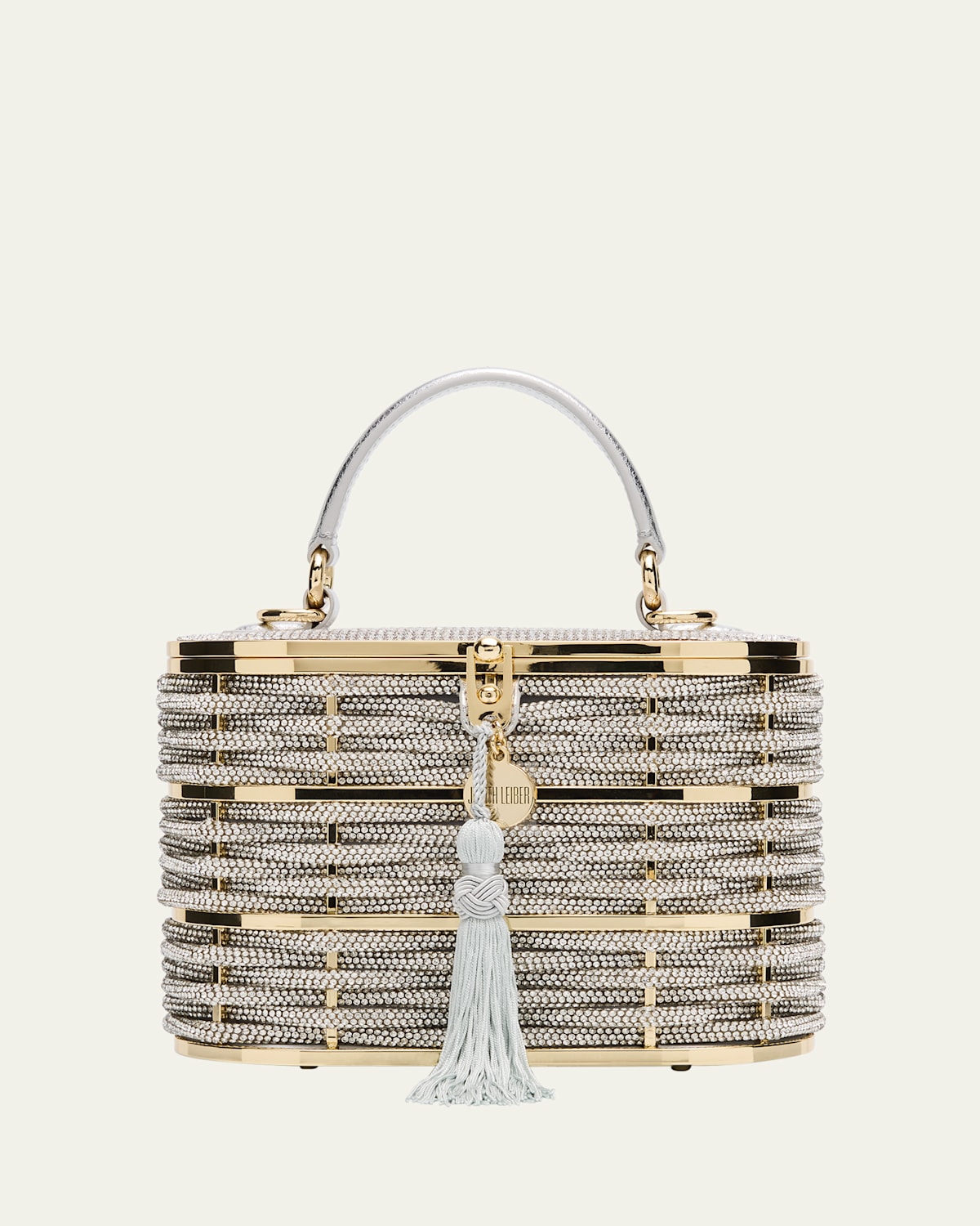 Willow Woven Crystal Basket Top-Handle Bag