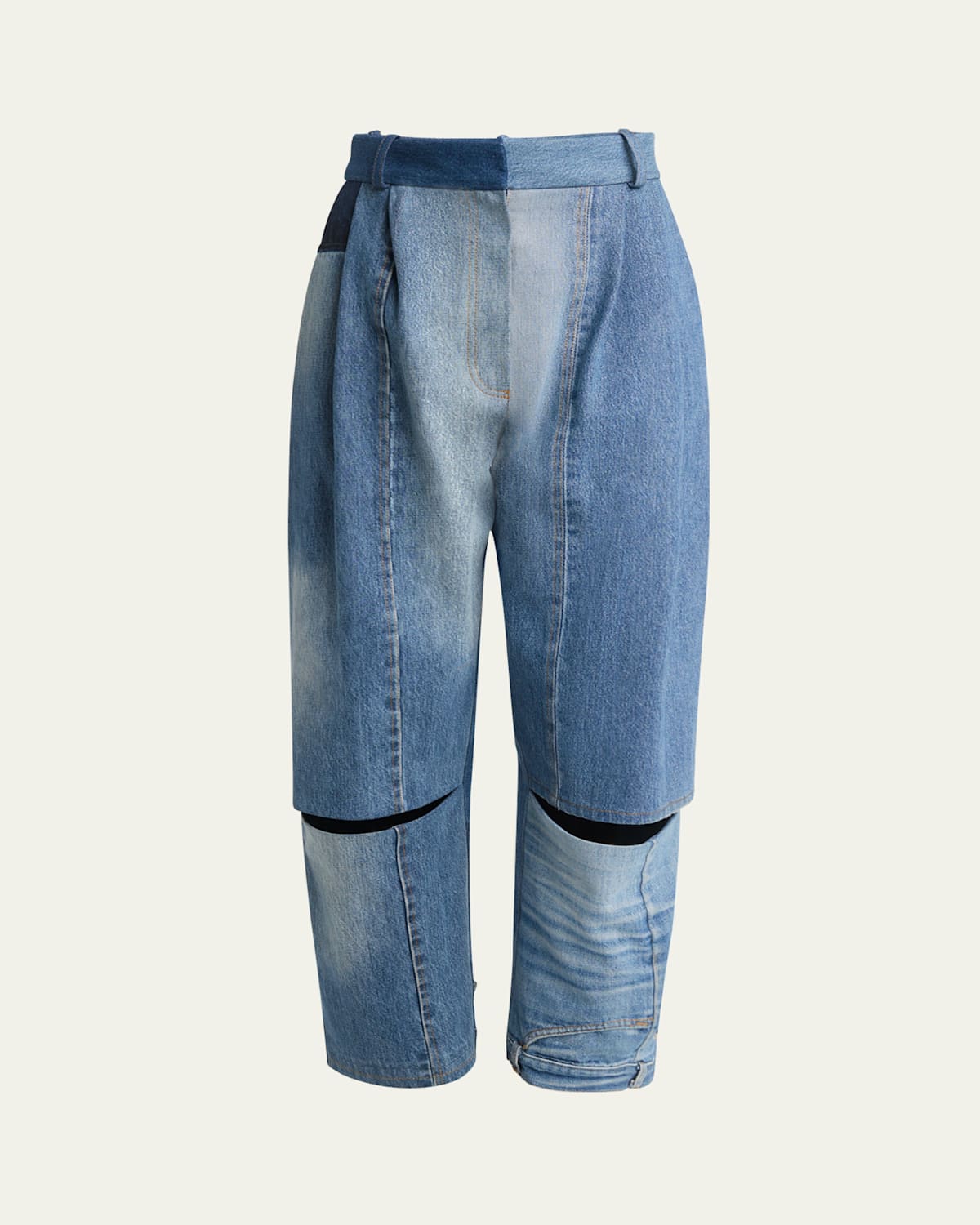 A.W.A.K.E. CUTOUT UPCYCLED DENIM JEANS 