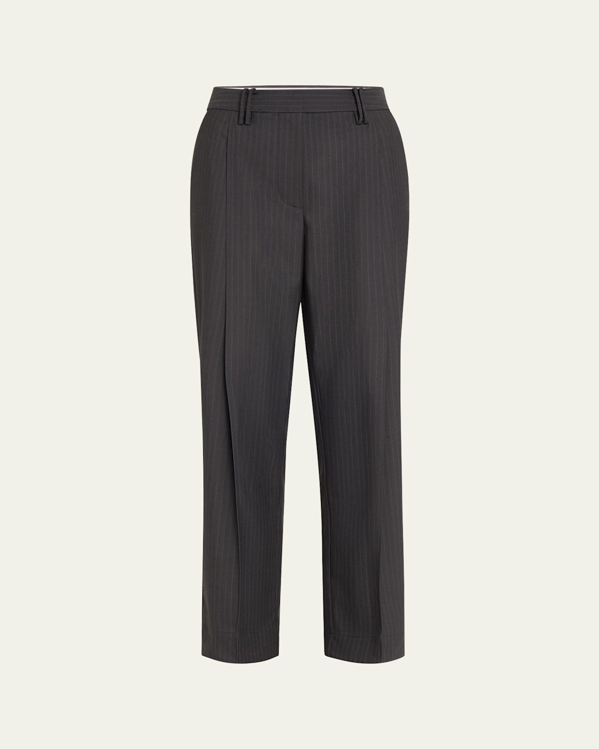Ganni Stripe Relaxed Suiting Pants In Phantom