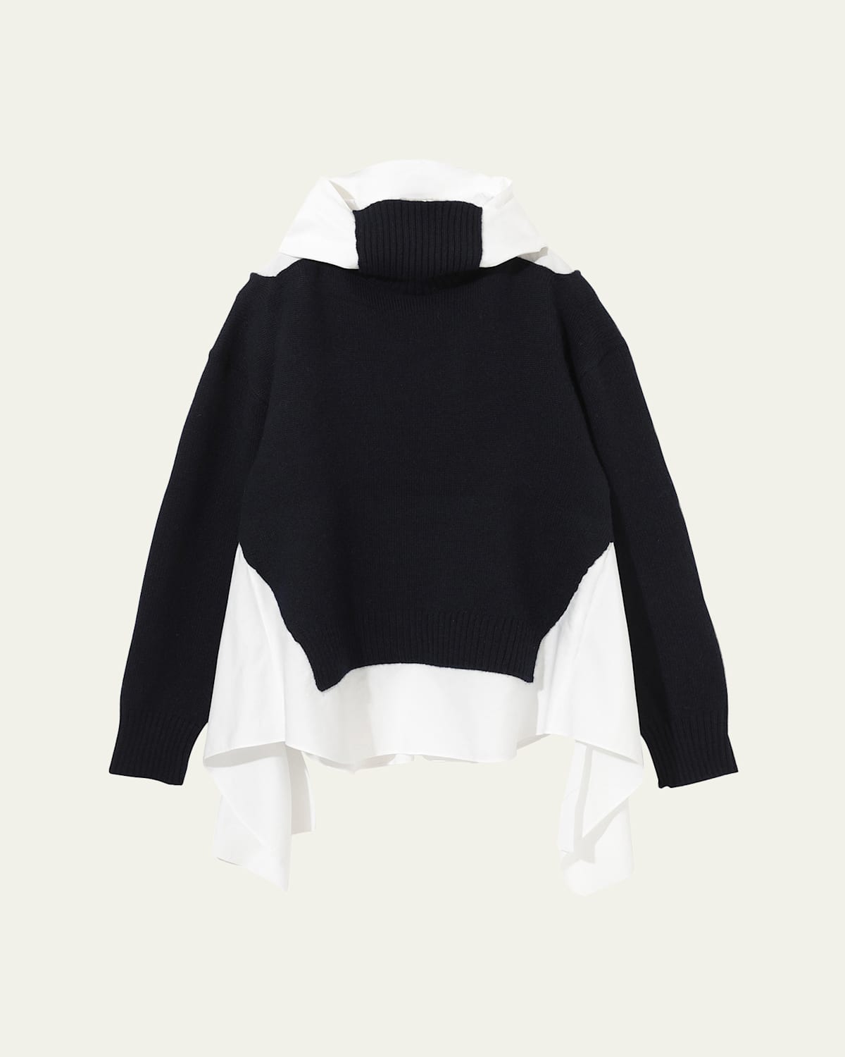 Muti-Layered Mixed Media Cotton Sweater