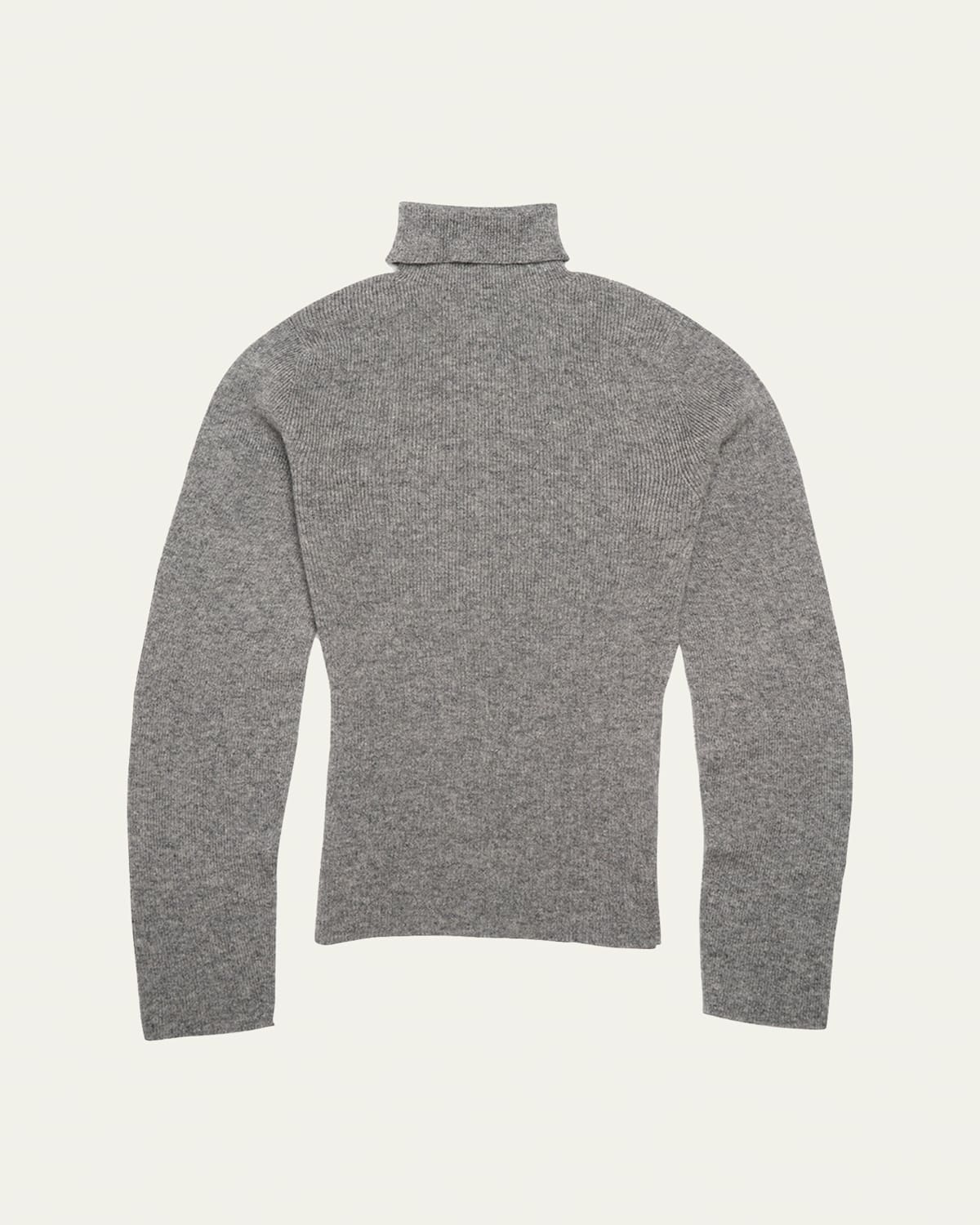 Shop The Elder Statesman Delicash Turtleneck Sweater In Lightgrey