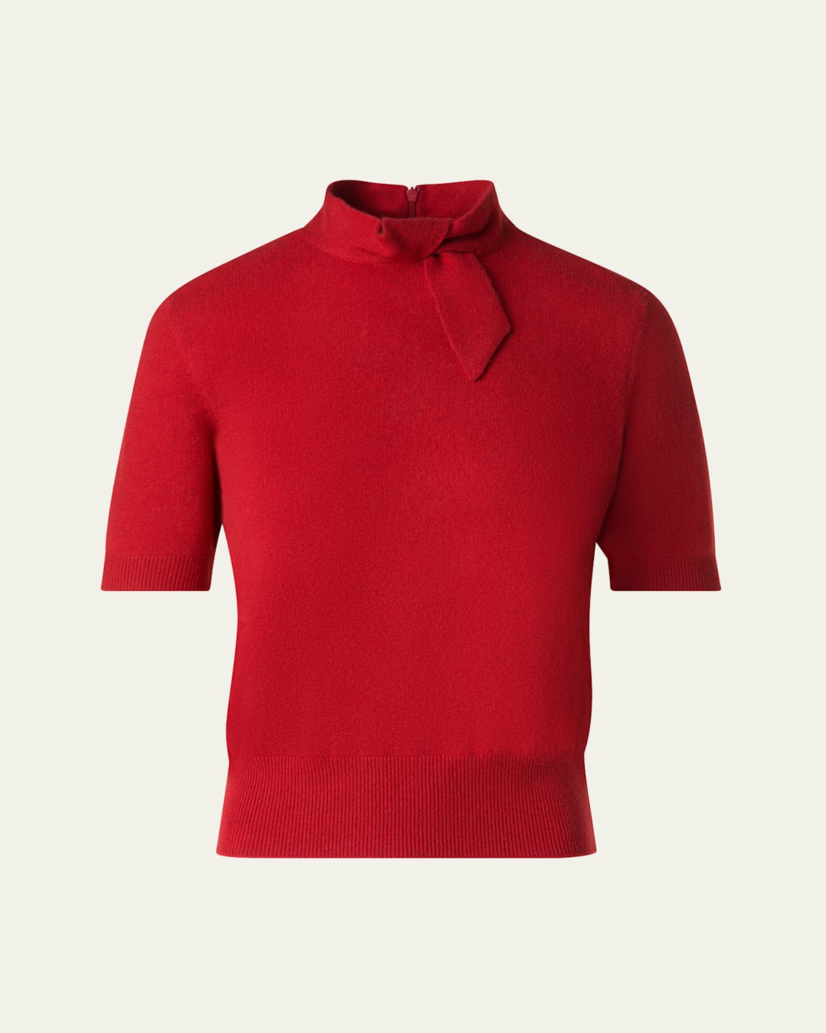 AKRIS SHORT KNOT COLLAR CASHMERE SWEATER 