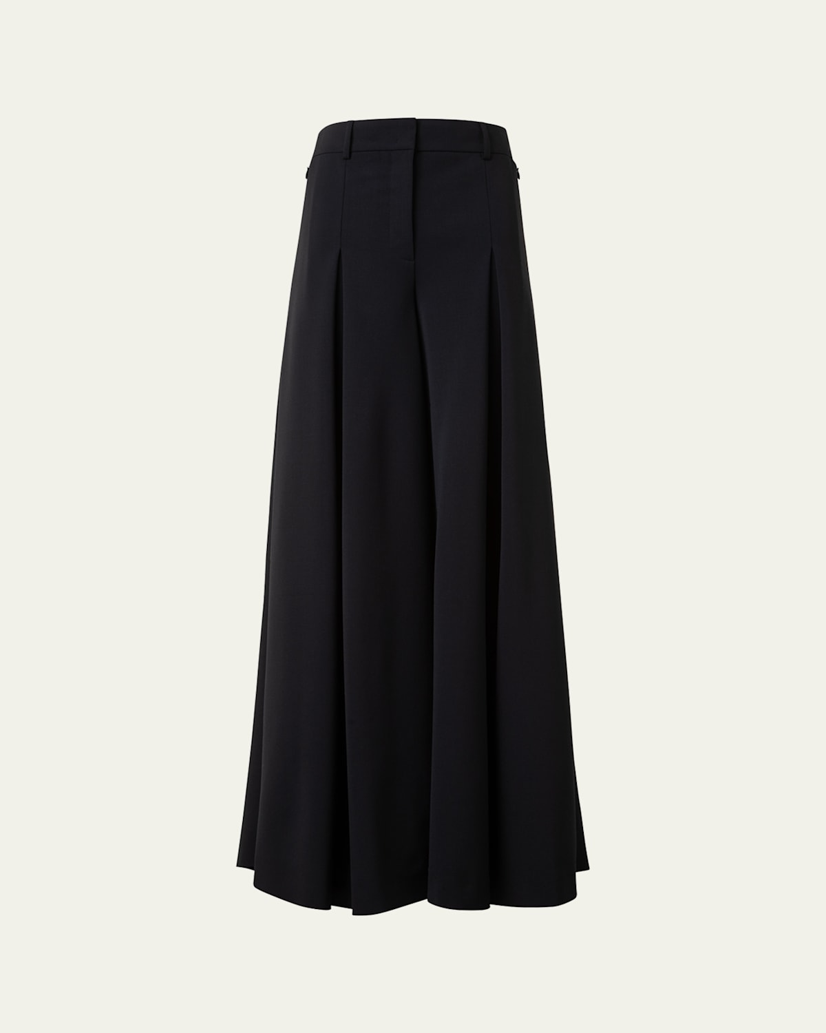 Akris Fiorello Pleated Stretch Wool Twill Wide-leg Pants In Black