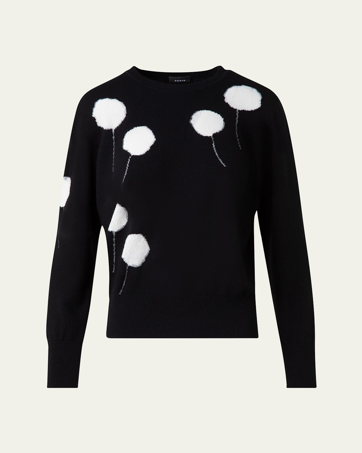 Windflower Cashmere-Cotton Crewneck Sweater