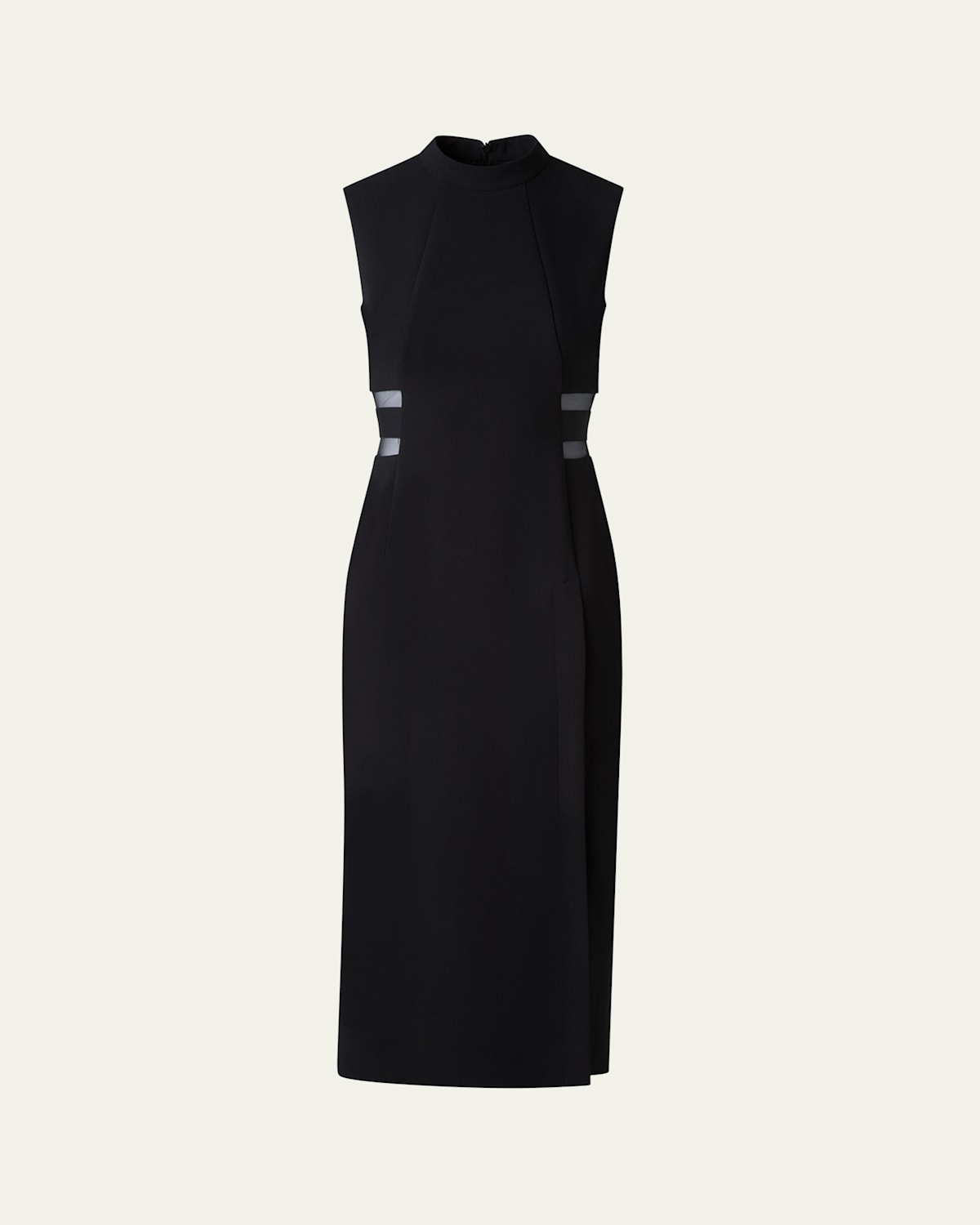 Akris Double-face Wool Sheath Midi Dress In Black