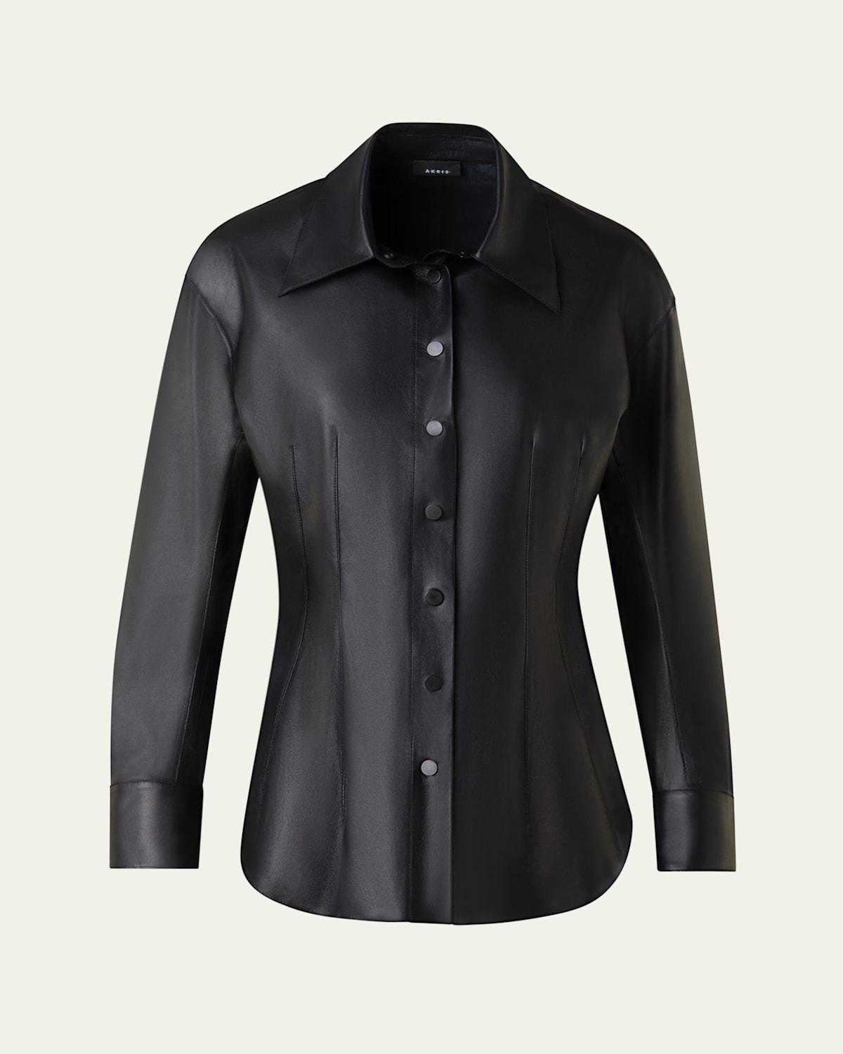 Nappa Leather Fitted Blouse