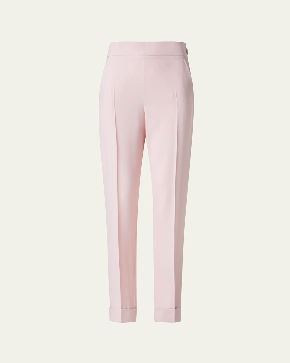 Akris Chris Crepe Tapered-leg Cuffed Pants In Pale Pink