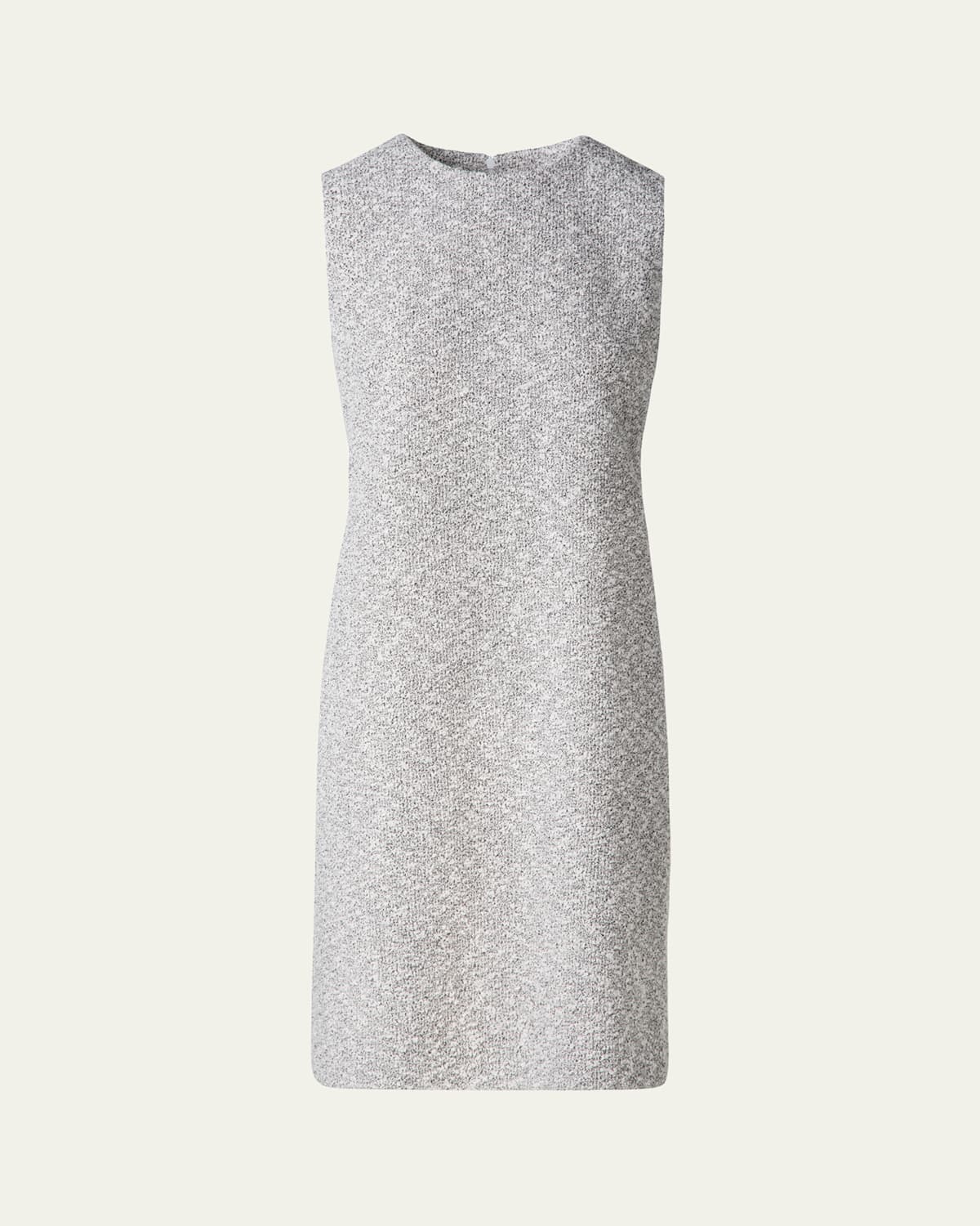 Akris Tweed Boucle Sheath Dress In Ecru-black