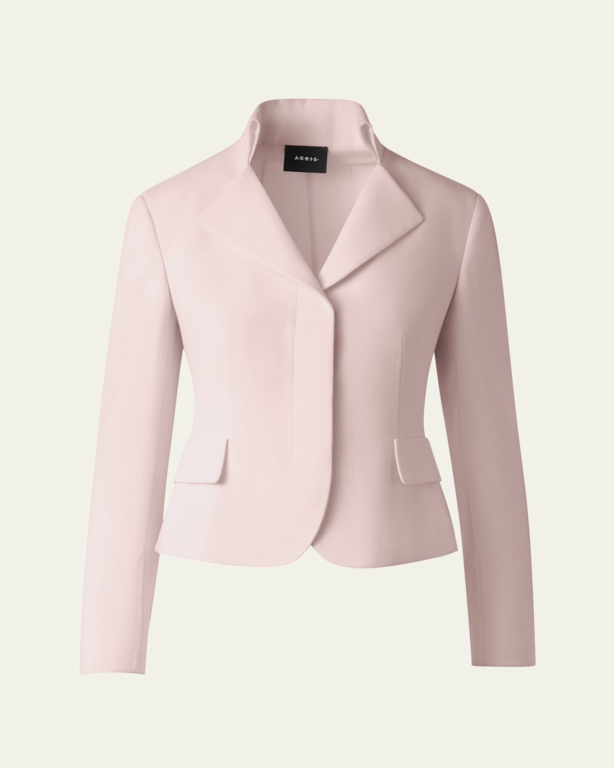 Shop Akris Amber Short Wool Crepe Double-face Jacket In Pale Pink