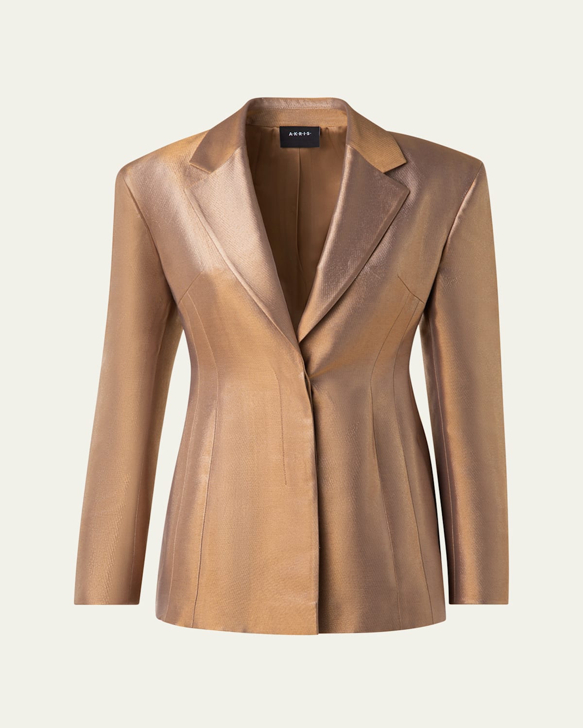 Akris Walker Metallic Single-breasted Jacket In Gold