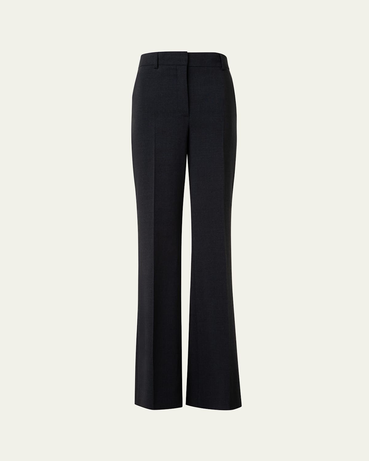 Akris Florine Wide Leg Wool Stretch Double-face Pants In Charcoal