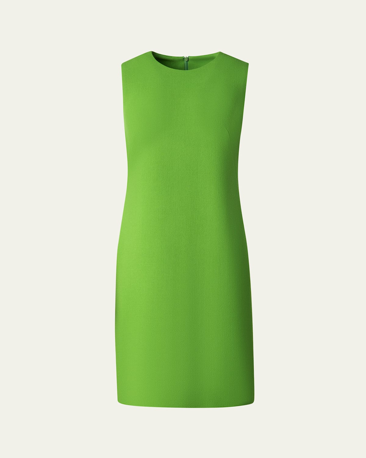Akris Sleeveless Wool Crepe Double-face Sheath Dress In Grass Green