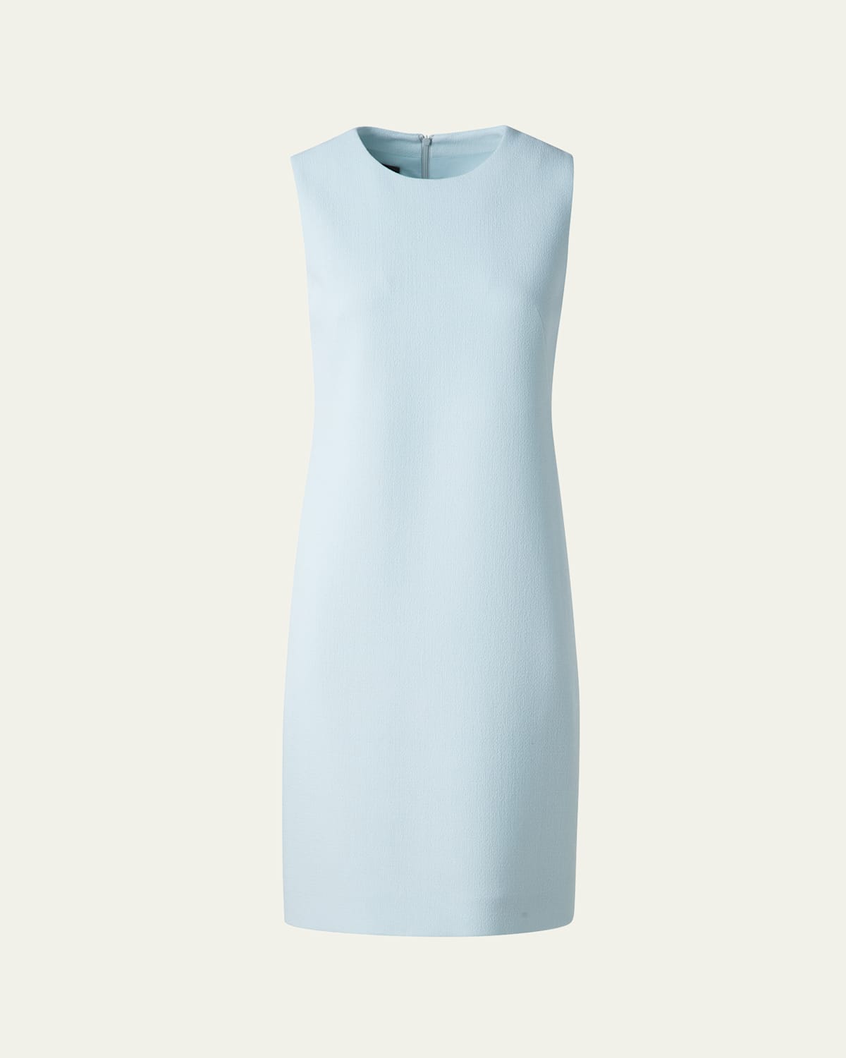 AKRIS SLEEVELESS WOOL CREPE DOUBLE-FACE SHEATH DRESS 