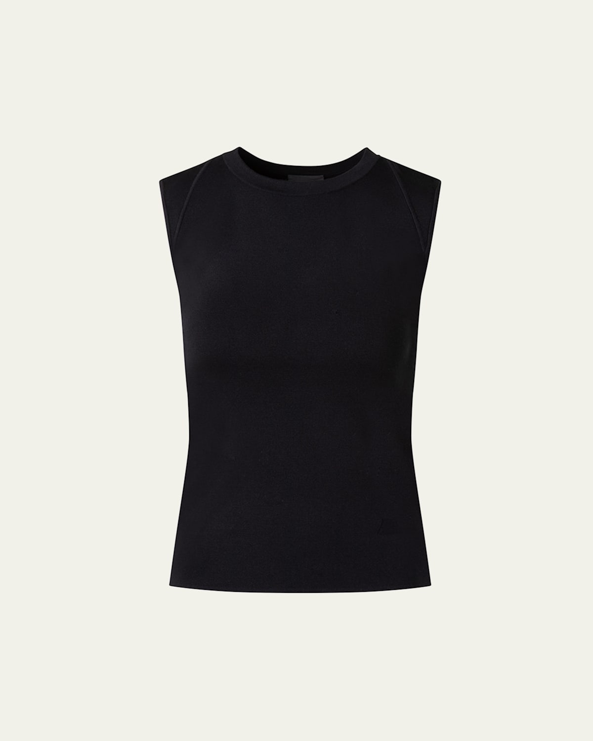 Akris Sleeveless Fitted Silk Stretch Knit Top In Black