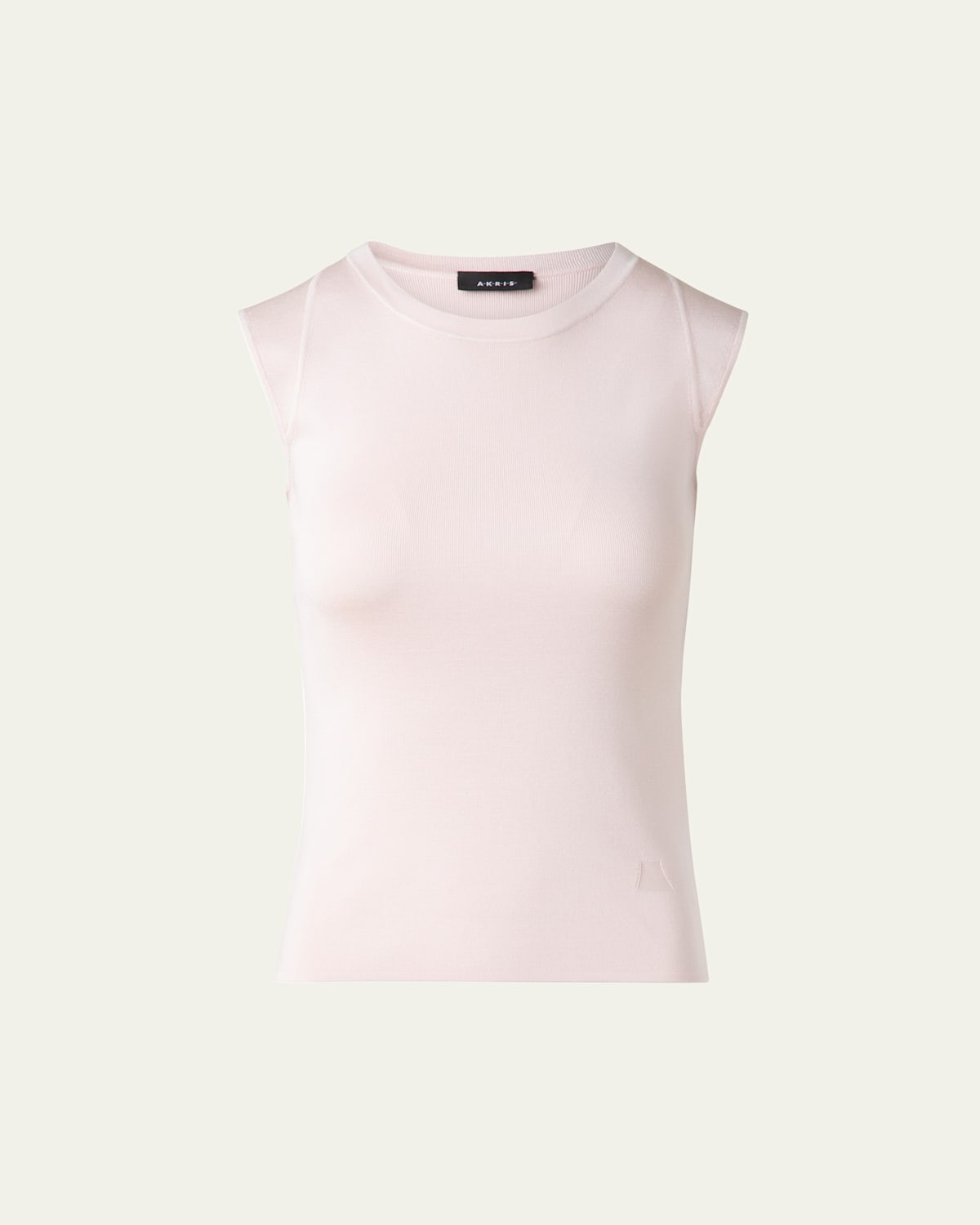 Sleeveless Fitted Silk Stretch Knit Top