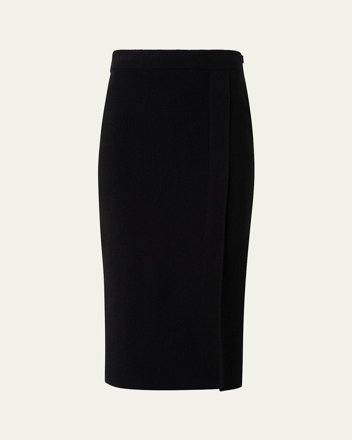 Akris Ribbed Cashmere Midi Tube Skirt In Black