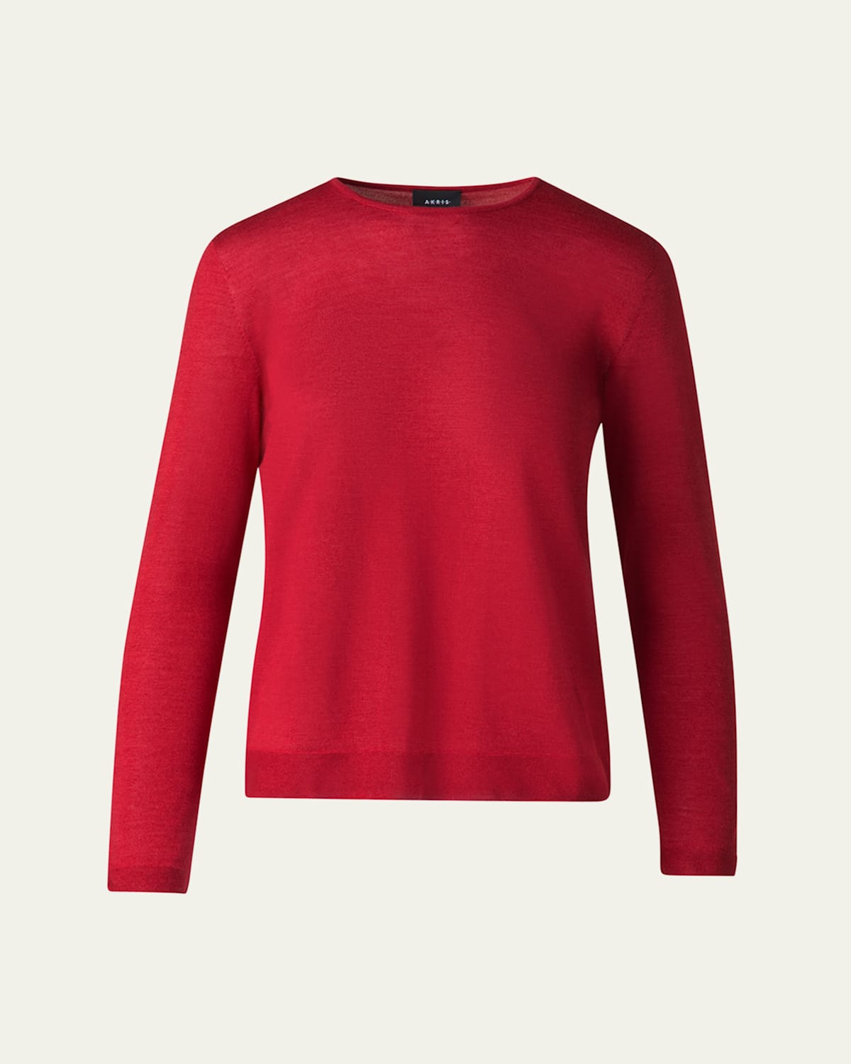 AKRIS SEAMLESS CASHMERE-SILK CREWNECK SWEATER 