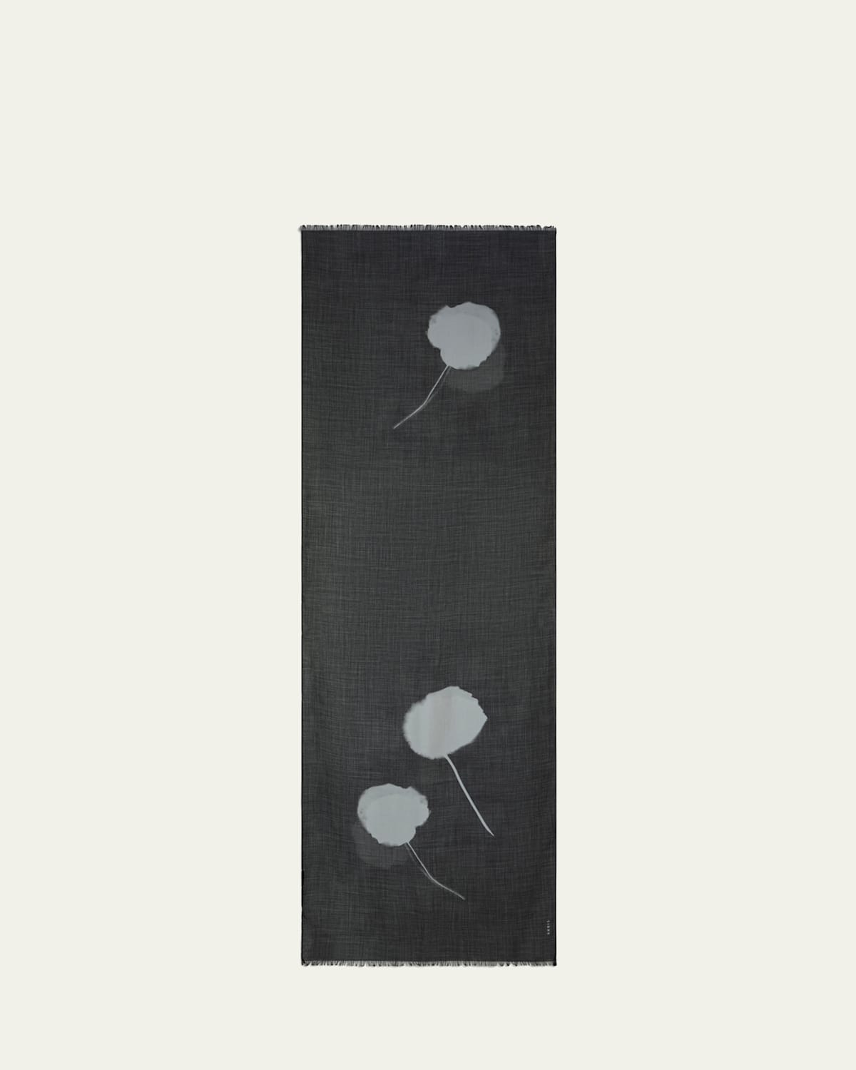 AKRIS WINDFLOWER PRINT CASHMERE-SILK SCARF 