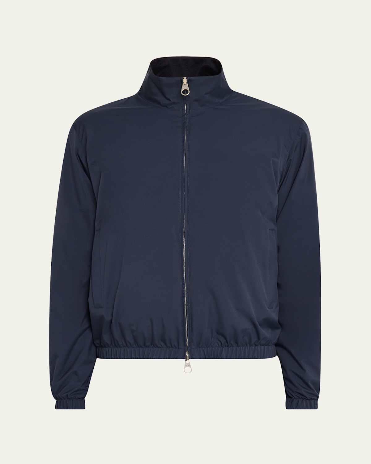 Loro Piana Men's Windmate Storm System Nylon Bomber Jacket In Blue/navy