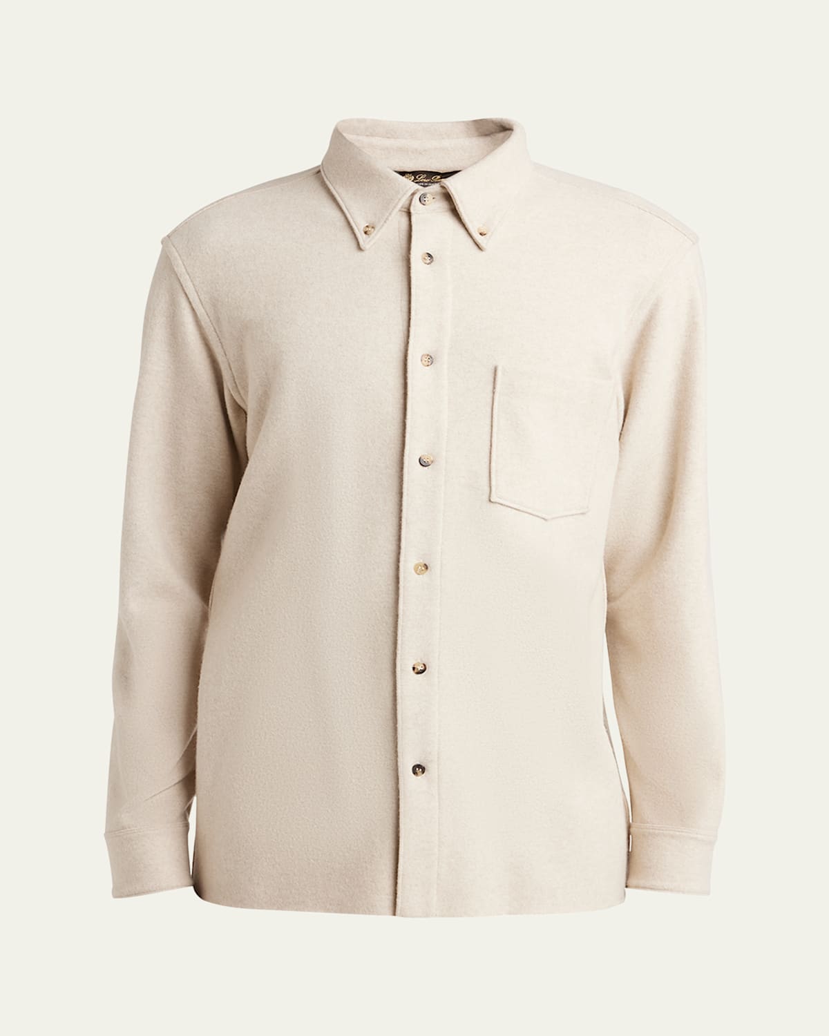 Loro Piana Men's Breia Wool And Cashmere Jersey Overshirt In Cream