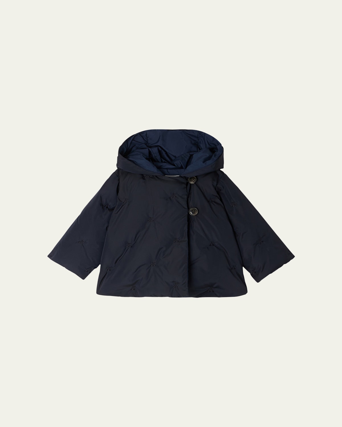 Bonpoint Girl's Bonno Cherry Embroidered Jacket In Bleu Nuit