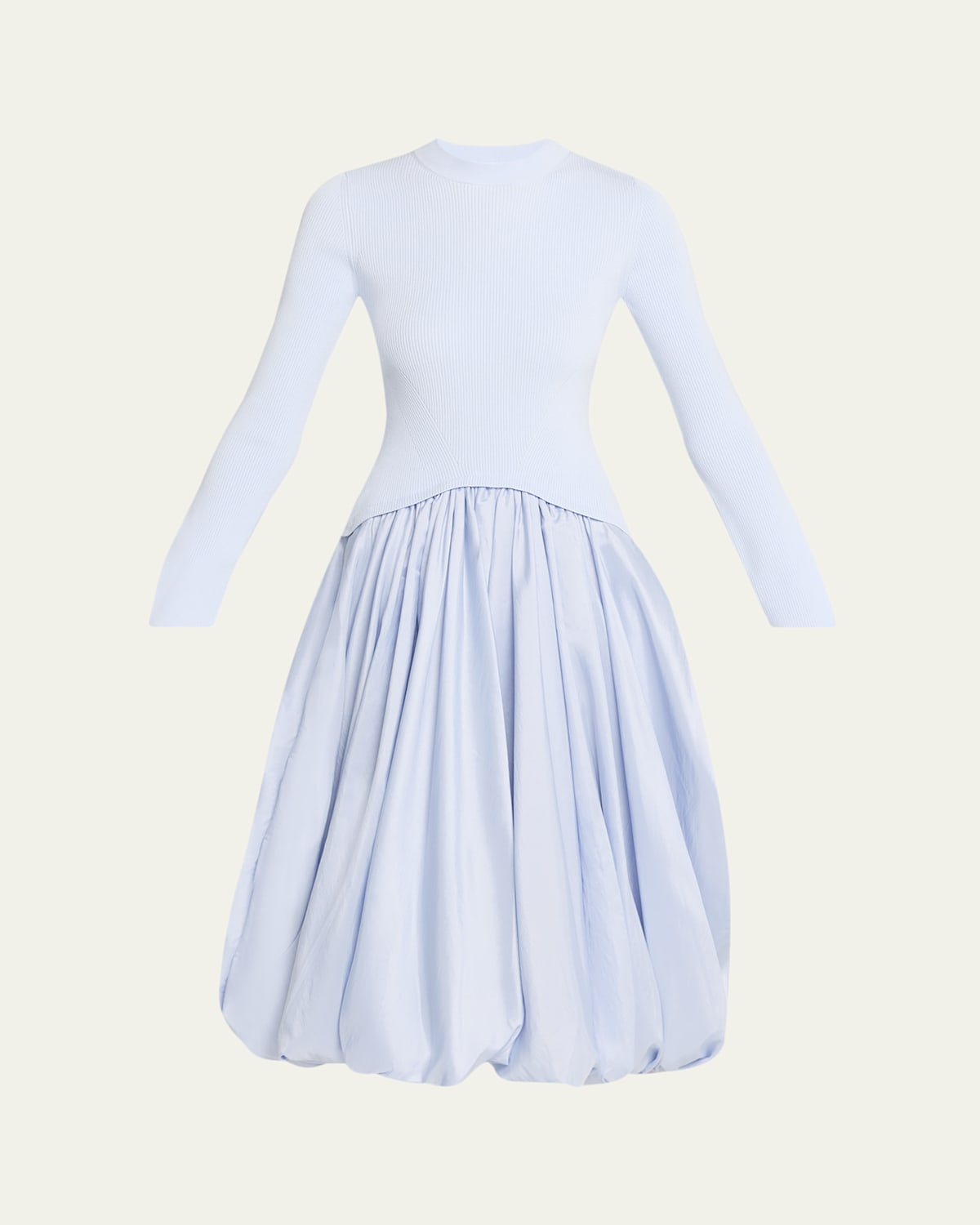 Simkhai Kenlie Long-sleeve Bubble Midi Dress In Blue