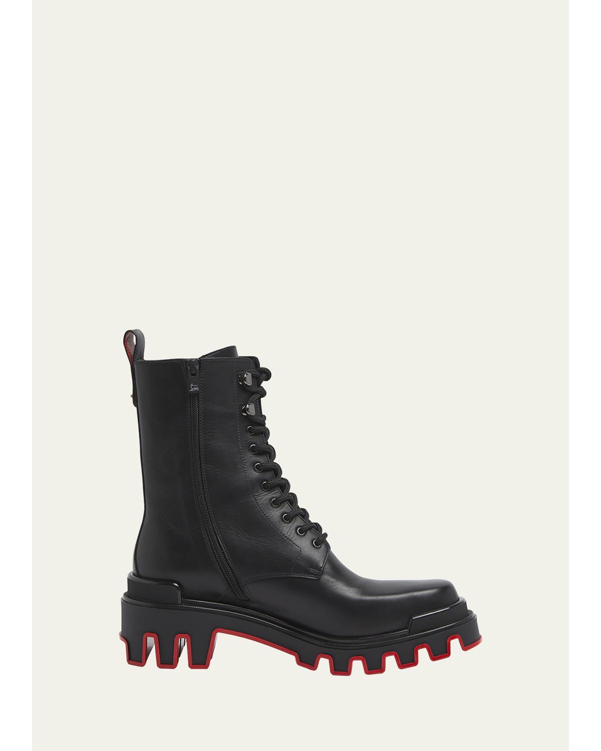 Christian Louboutin Mens Black Trott Dune Alta Uomo Leather Boots 