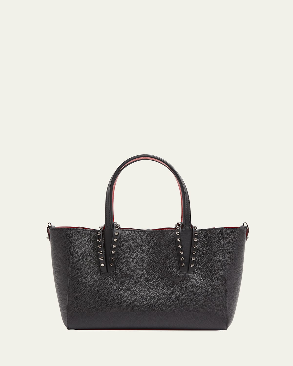 Christian Louboutin Cabata Soft East-west Mini Shoulder Bag In Grained Leather In Black/gunmetal