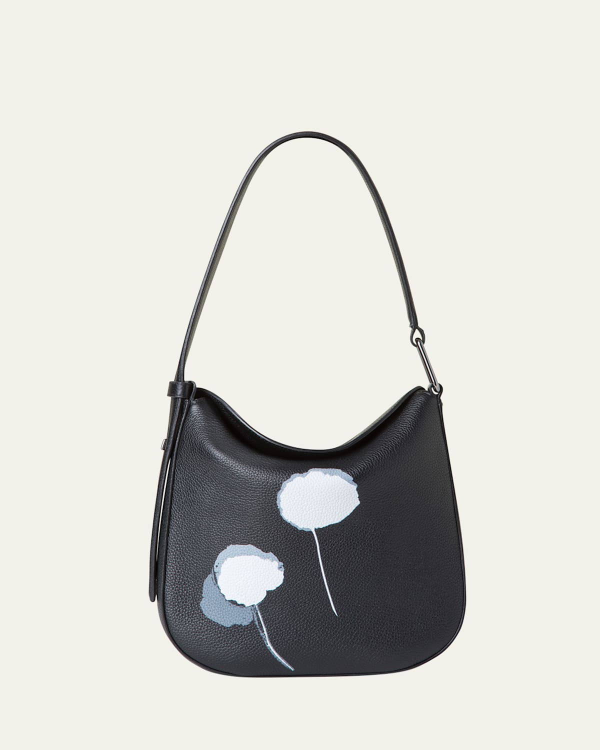 AKRIS ANNA LITTLE PRINTED LEATHER HOBO BAG 
