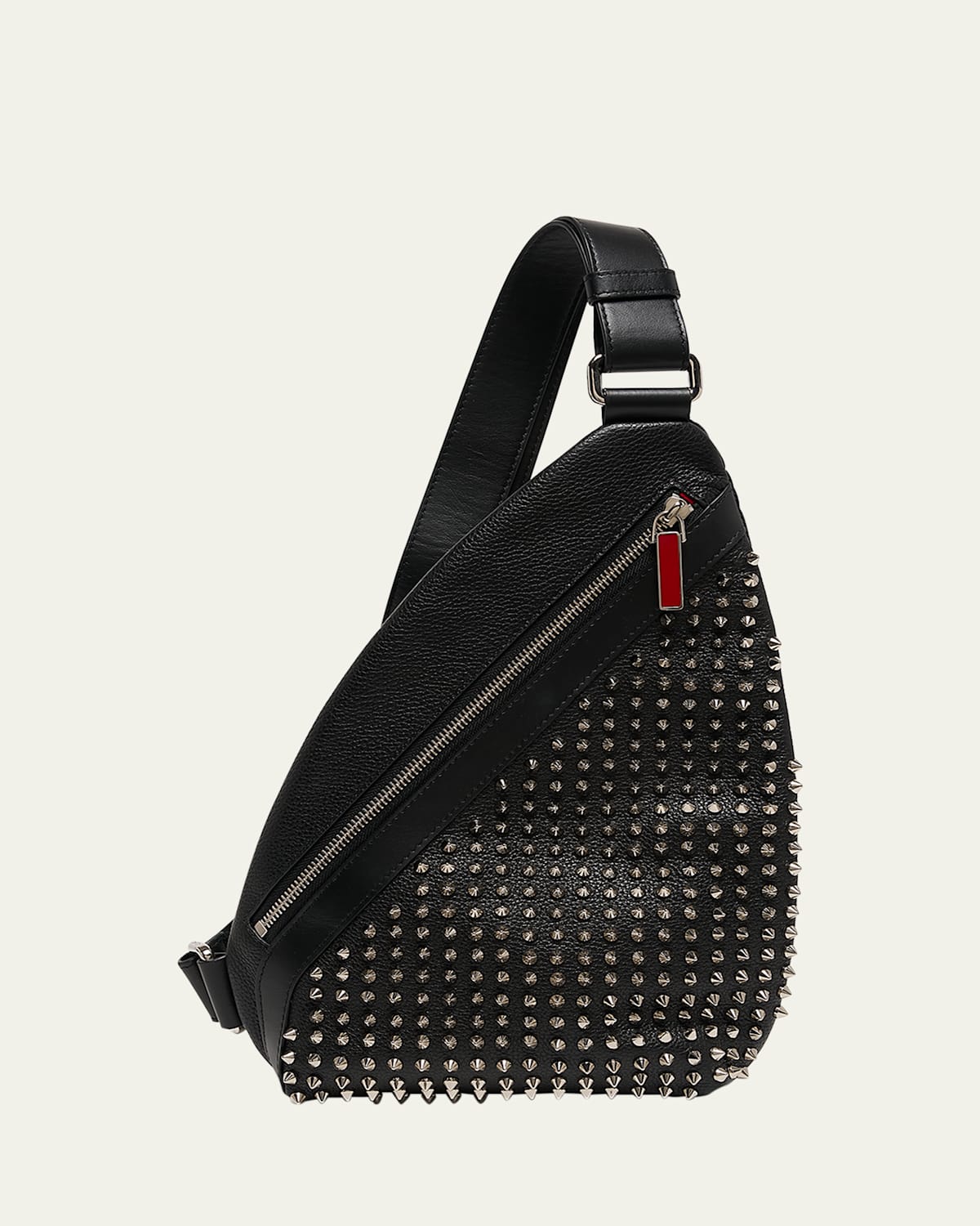 Men's Funky Leather Empire Spikes Sling Bag