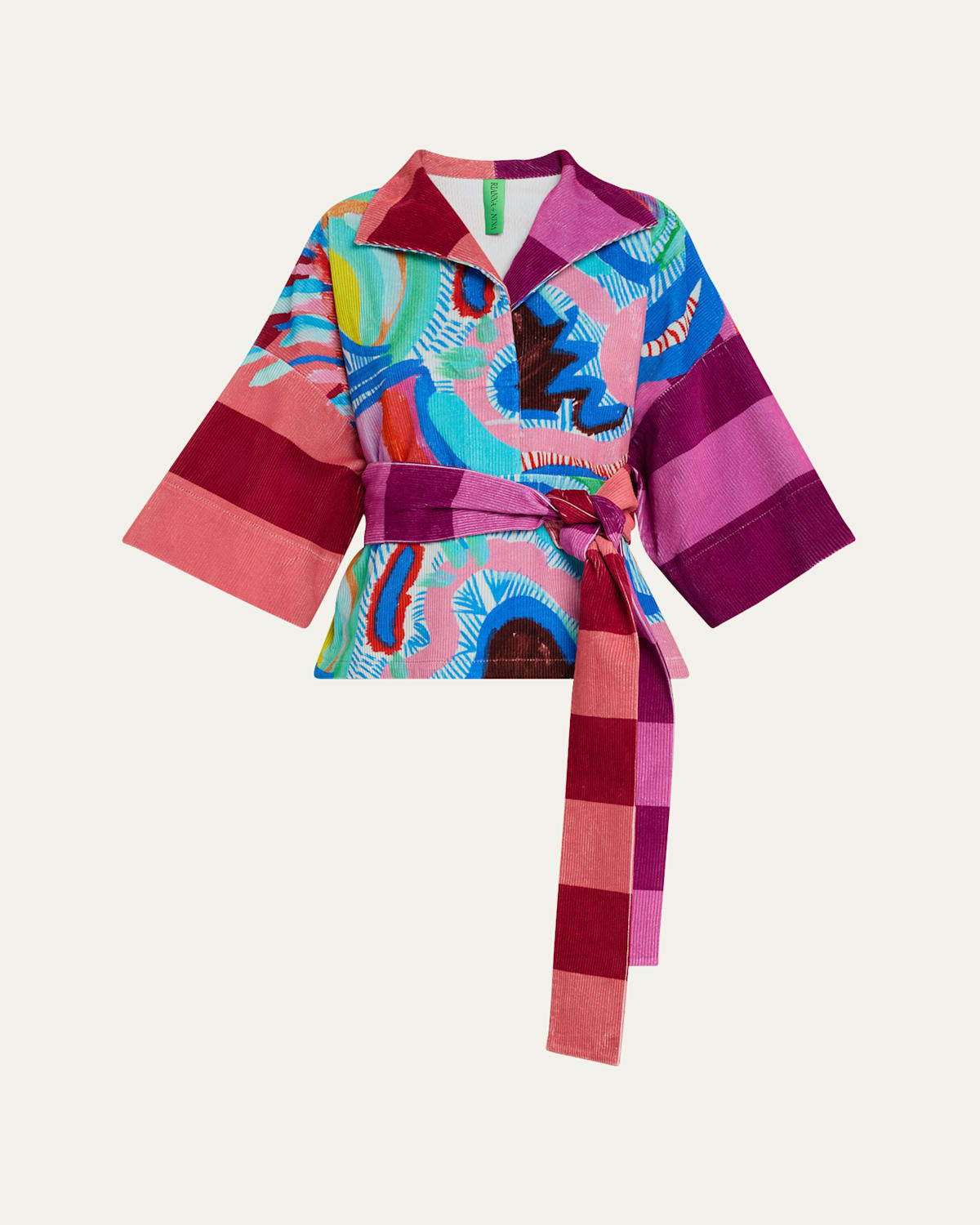 Claudia Corduroy Belted Fantasia Blouse