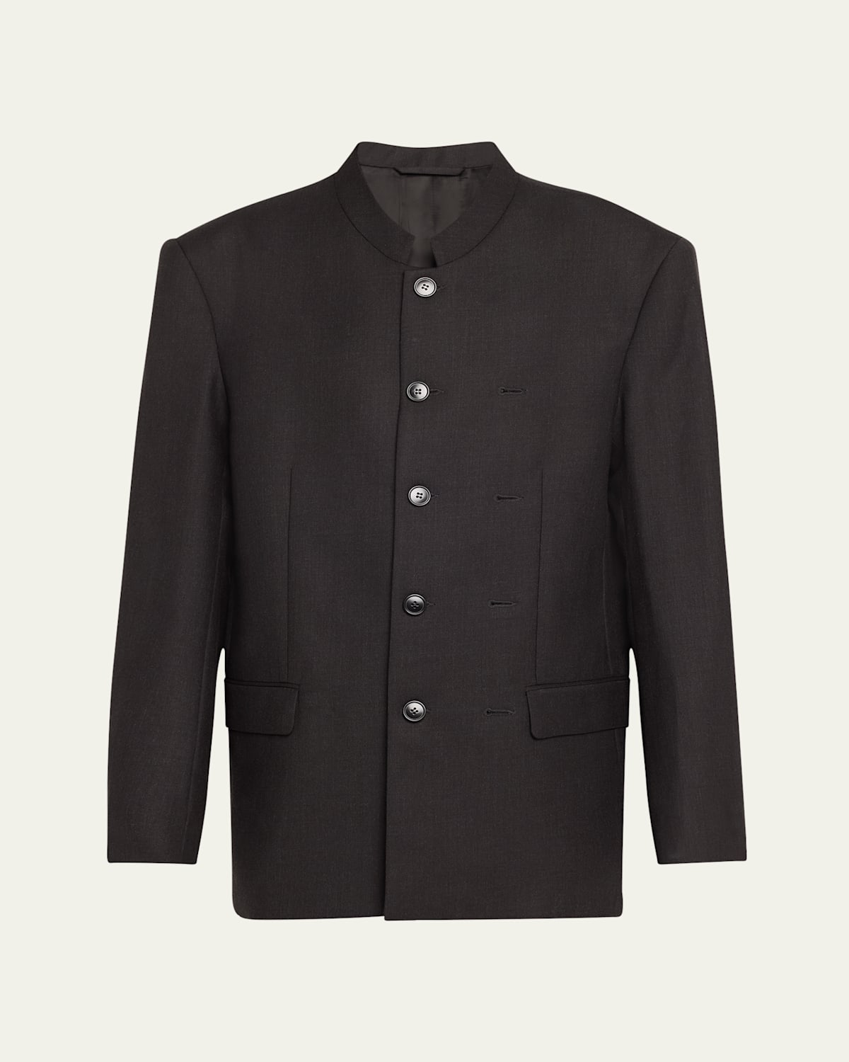 MARIE ADAM-LEENAERDT PINCHED MAO WOOL JACKET 