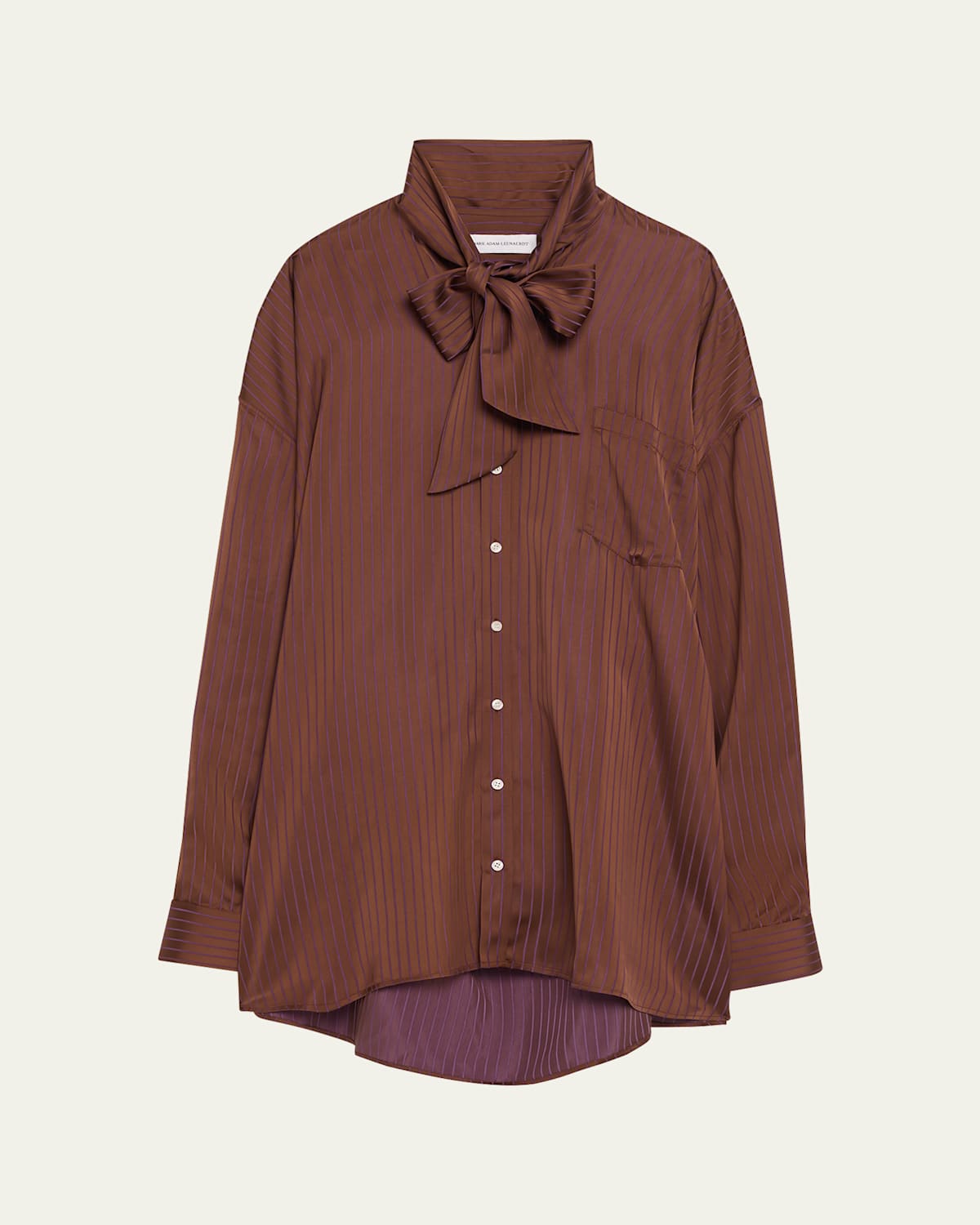 Stripe Lavalliere Fitted Back Xxl Shirt