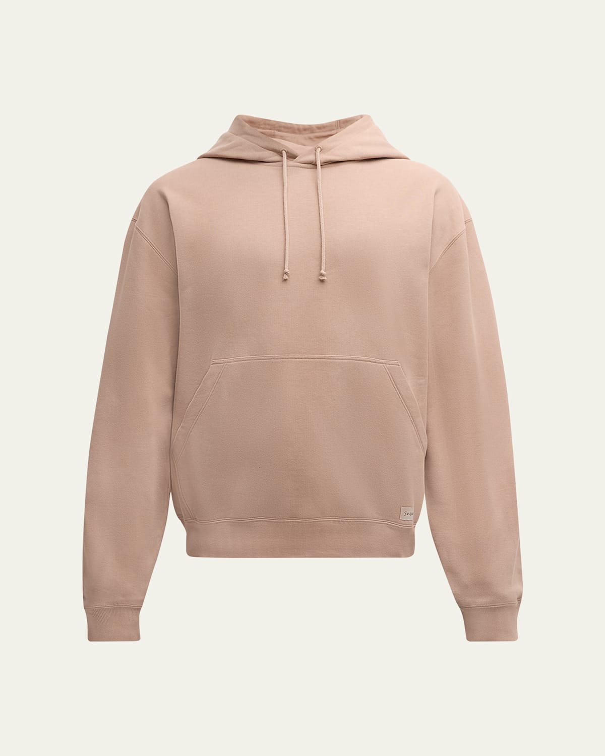 Shop Saint Laurent Men's Hoodie With Logo Patch In Nude