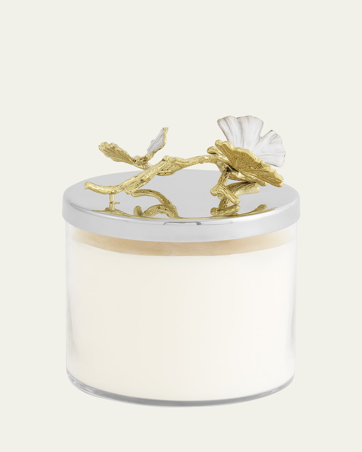 Michael Aram Butterfly Ginkgo White & Gold Candle In White