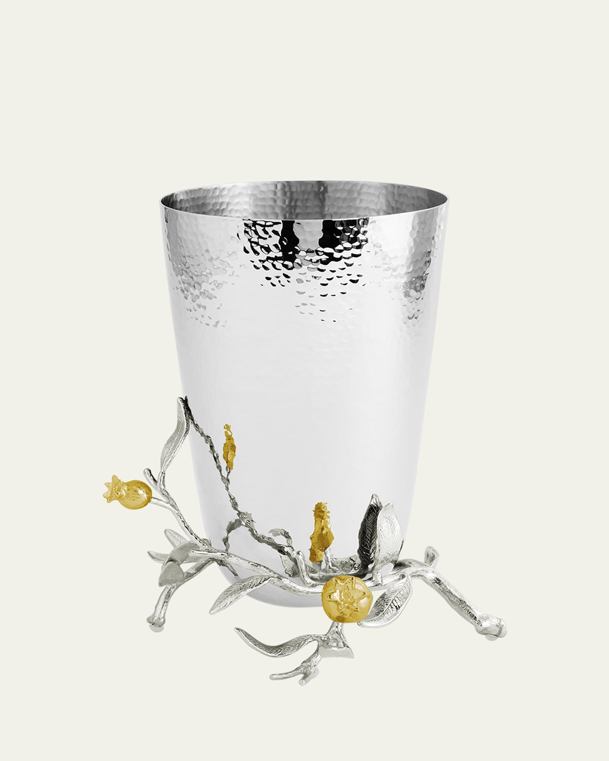 Michael Aram Pomegranate Silver & Gold Vase With 24k Goldplate