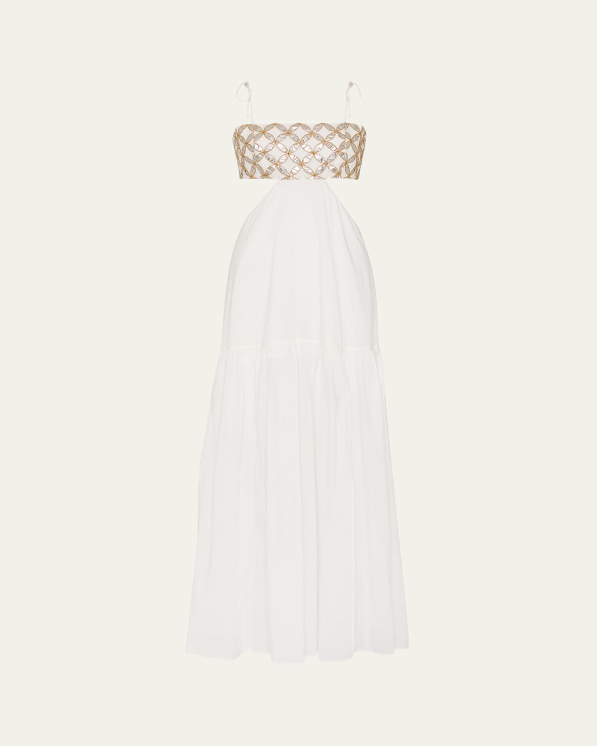 Atalia Cutout Mirror-Embellished Maxi Dress