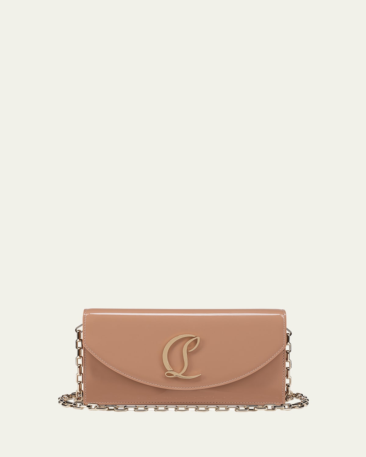 Loubi54 Flap Patent Leather Clutch Bag