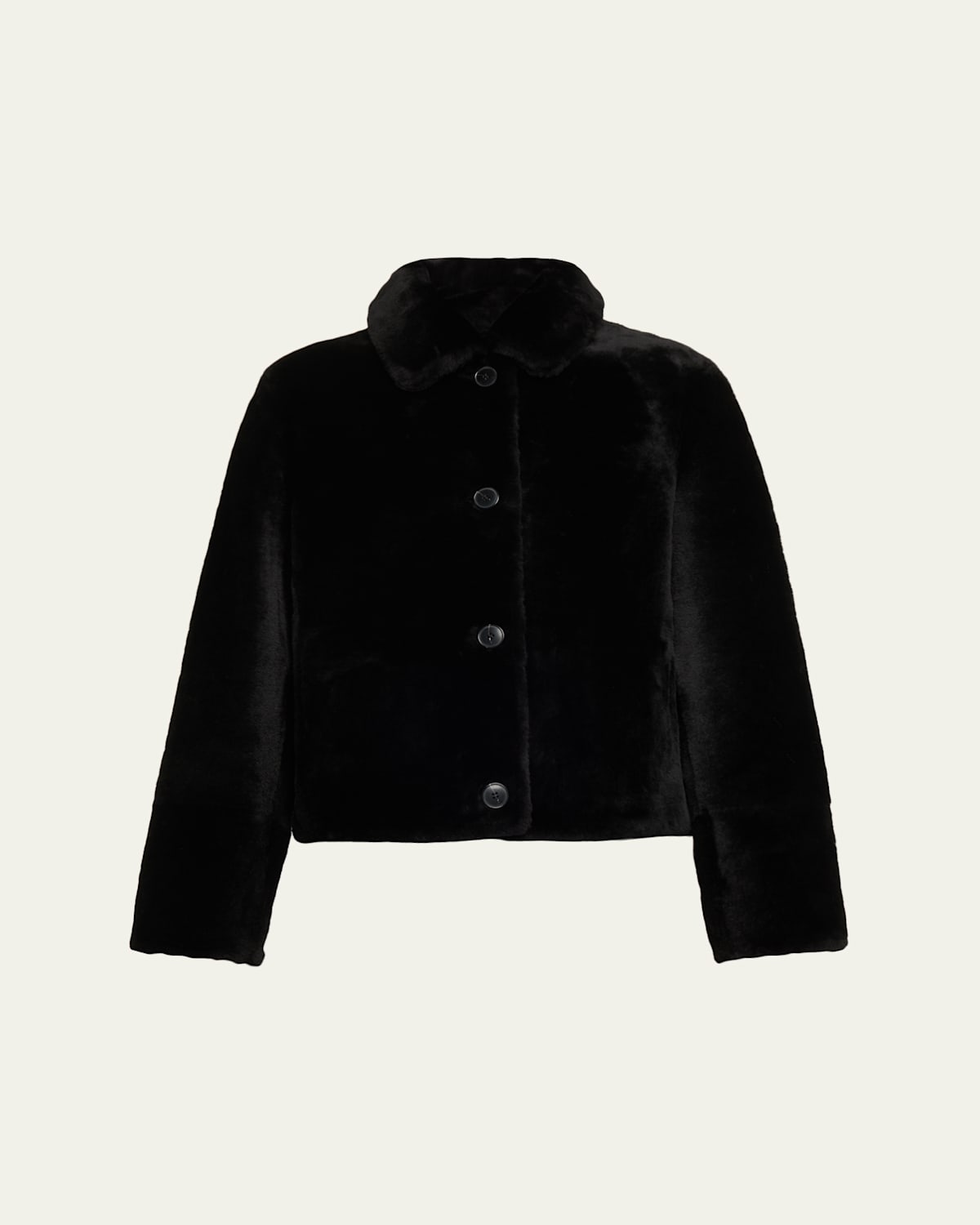 Yves Salomon Tailored Shearling Coat In Black