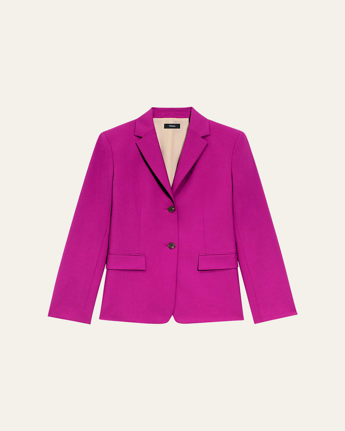 Theory Womens Deep Rose Staple Single-breasted Crepe Blazer In Wildflower