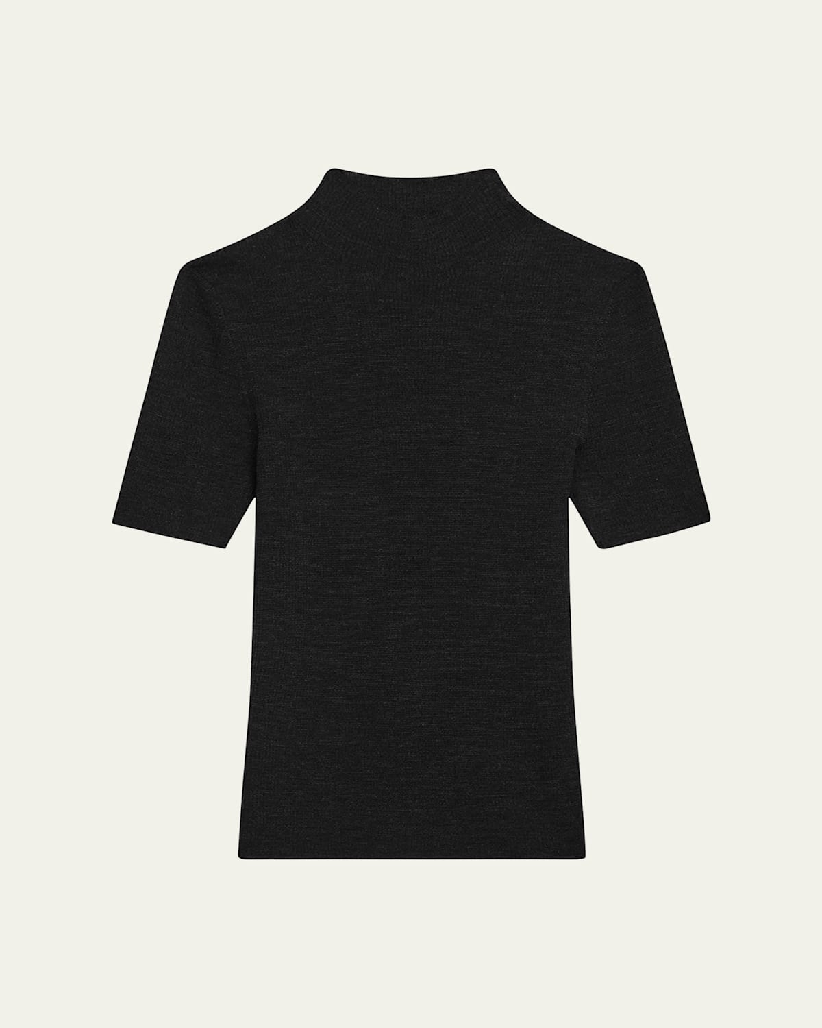 Theory Leenda R Ribbed Merino Wool-blend Turtleneck Sweater In Black