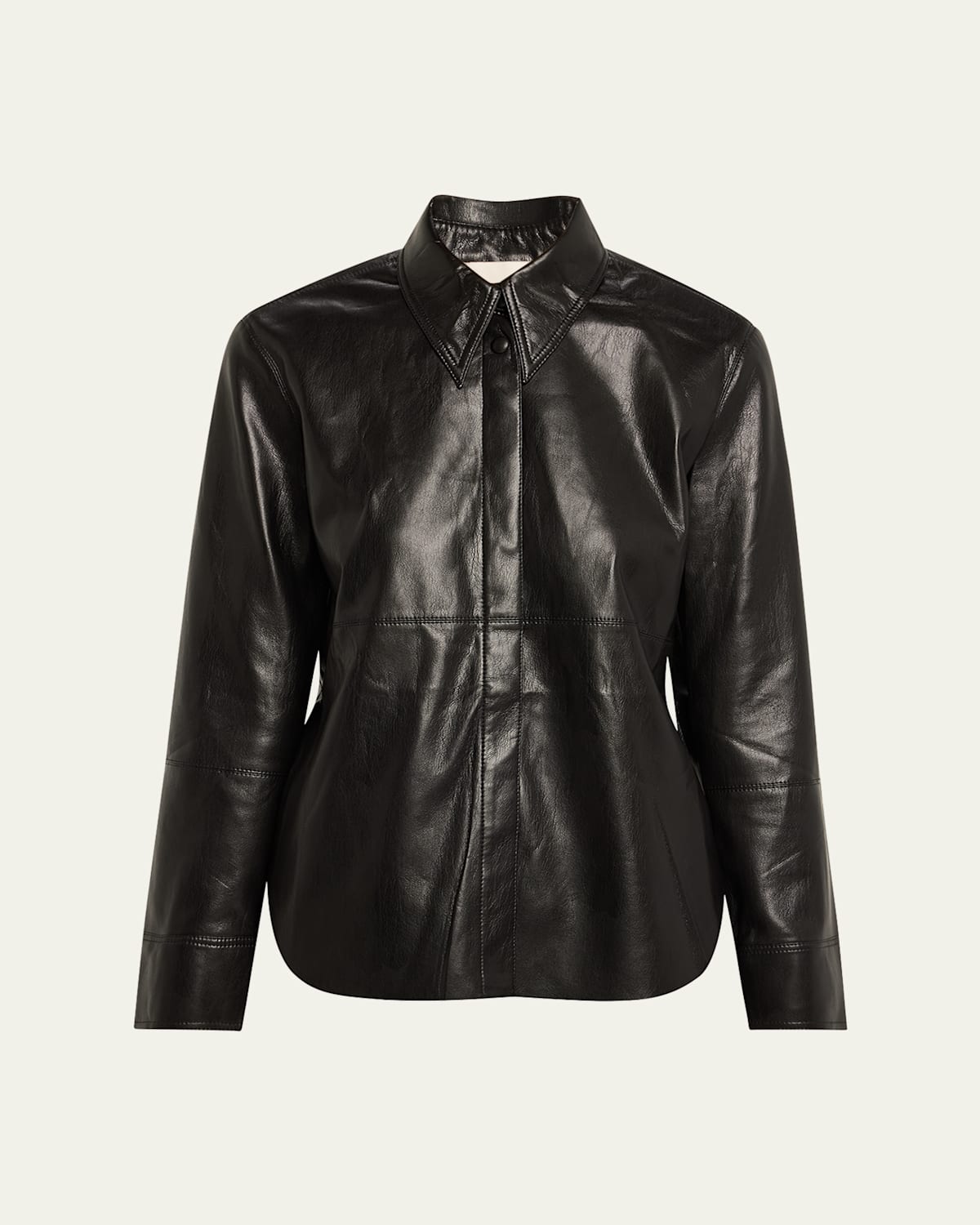 Naum Long-Sleeve Alt-Leather Shirt