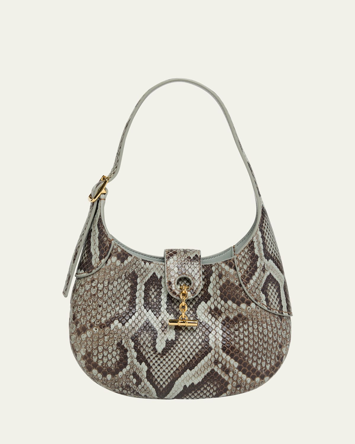 Loro Piana Bobbin Mini Python Shoulder Bag In Lazy Summersun Gold