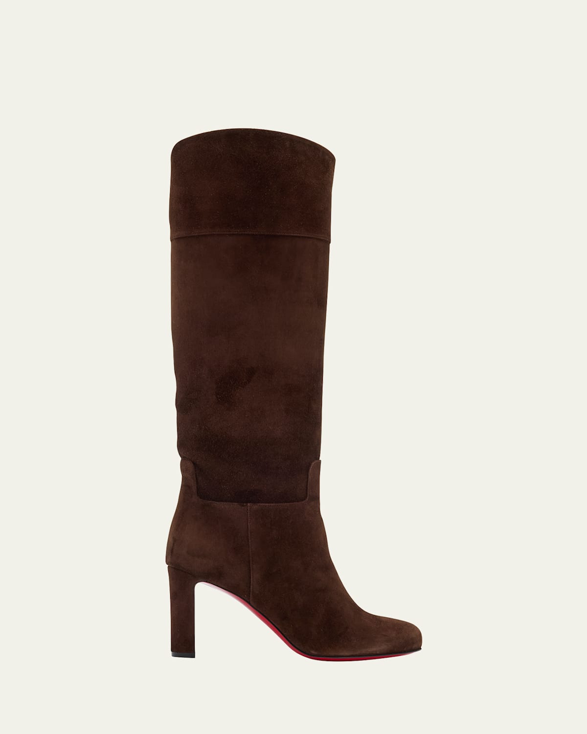Christian Louboutin Loo Suede Red Sole Knee Boots In Cosme