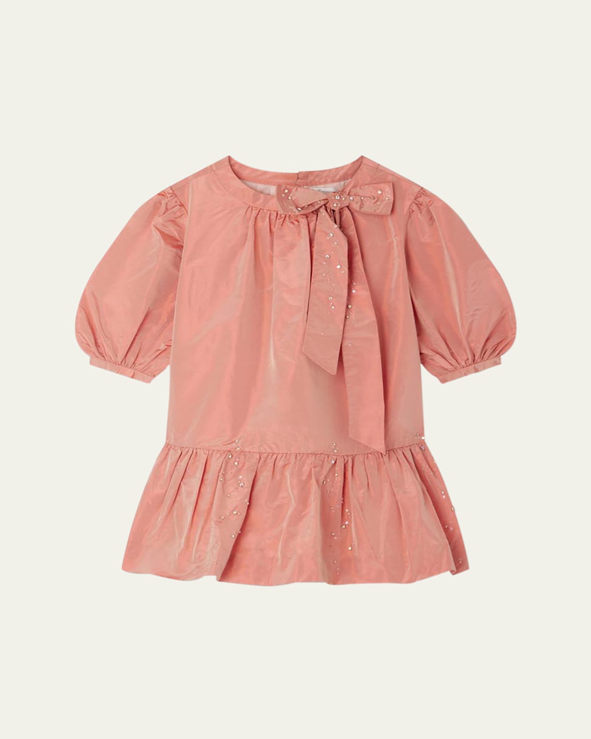 Girl's Paillette Embellished Bow Dress, Size 6-12