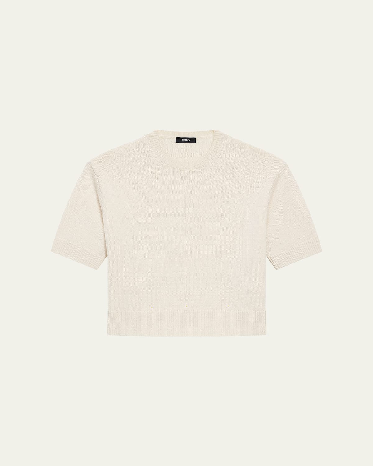 Theory Cashmere Cropped Short-sleeve T-shirt In White