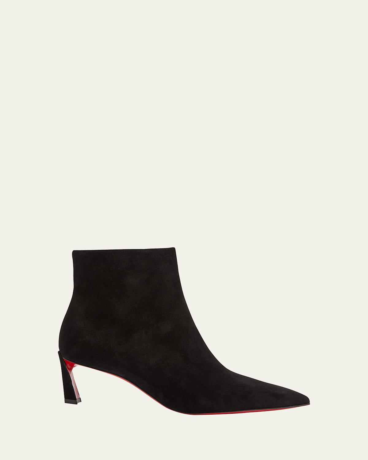 Christian Louboutin Condora Suede Red Sole Ankle Booties In Black